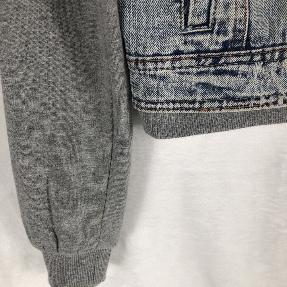 Highway Jeans Girls Denim Jacket Size S Hooded Sweatshirt Button Up Casual - Picture 11 of 15